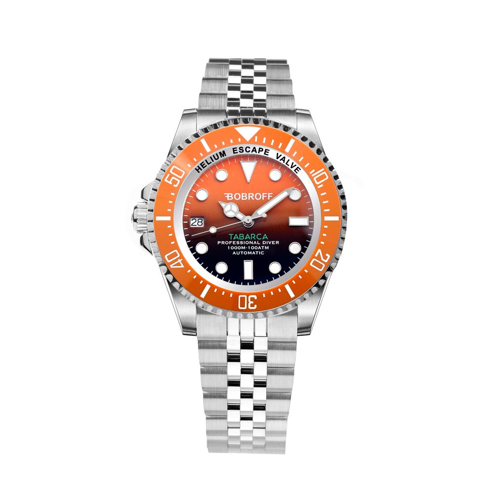 Bobroff Silver Stainless Steel Dress Watch