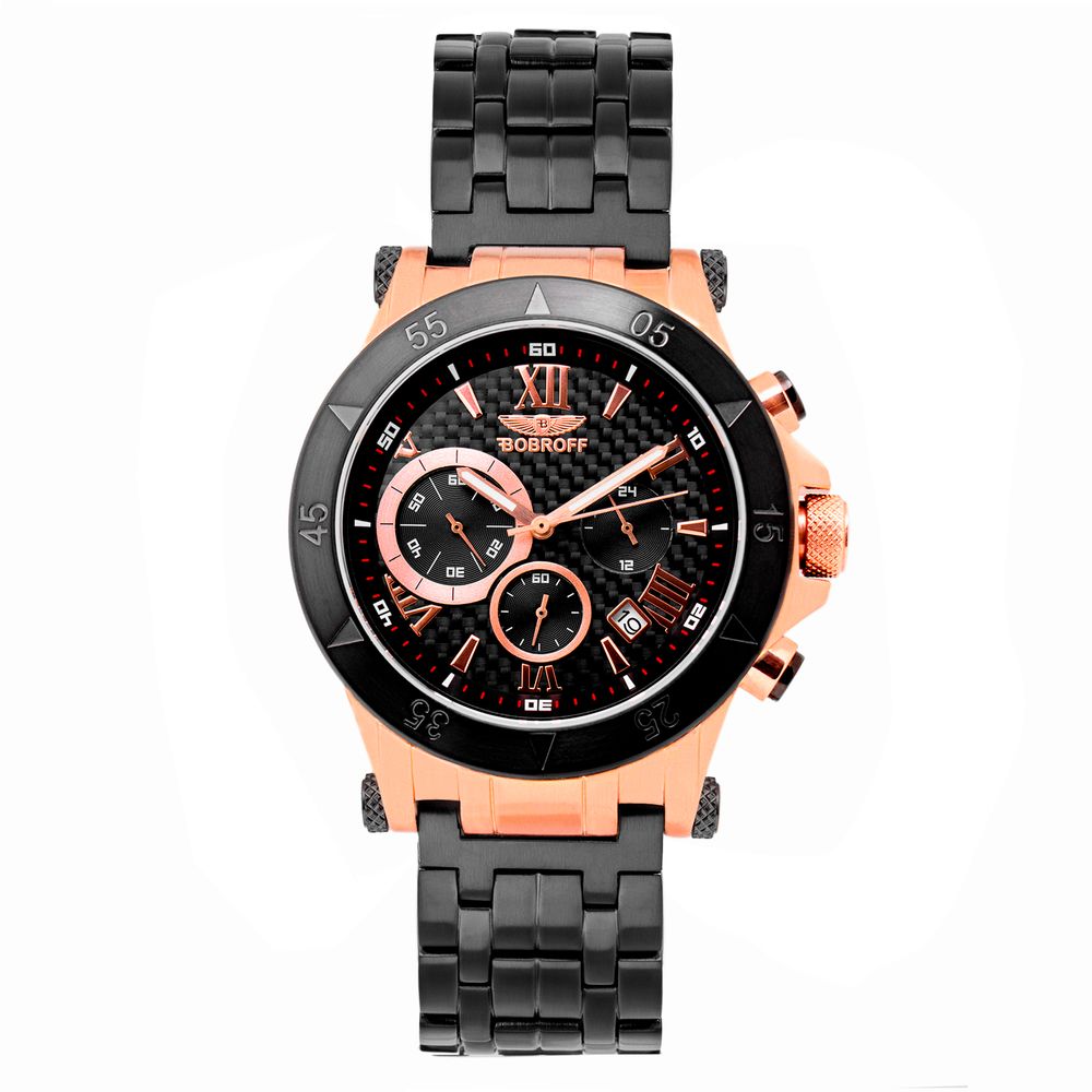 Bobroff Black Stainless Steel Bracelet Watch