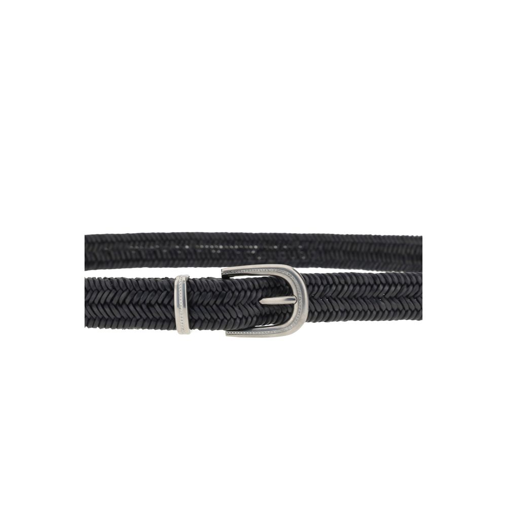 Brunello Cucinelli Black Calf Leather Bos Taurus Regular Belt