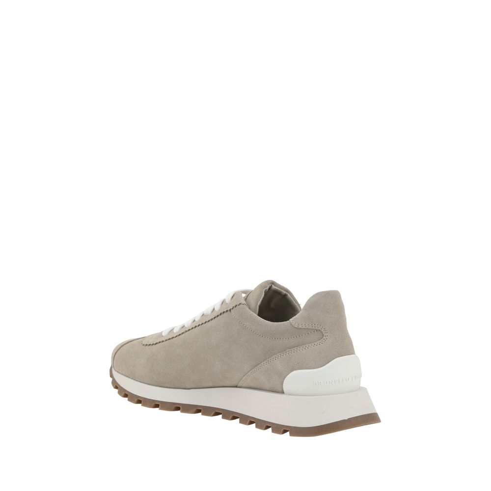 Brunello Cucinelli Beige Rubber Platform Sneakers