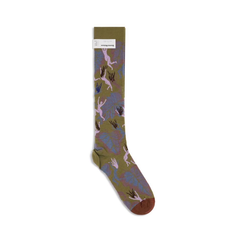 Bonne Maison Green Cotton Socks