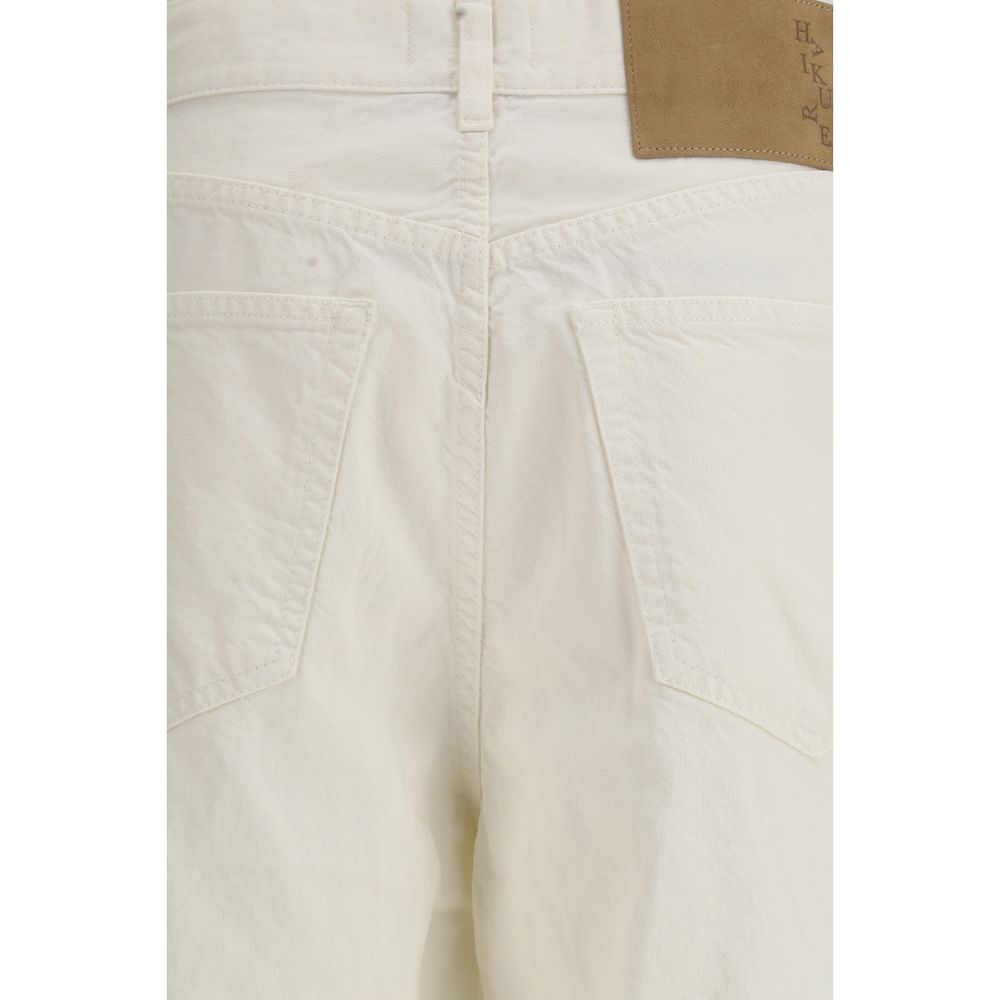 Haikure White Cotton Bermuda Shorts