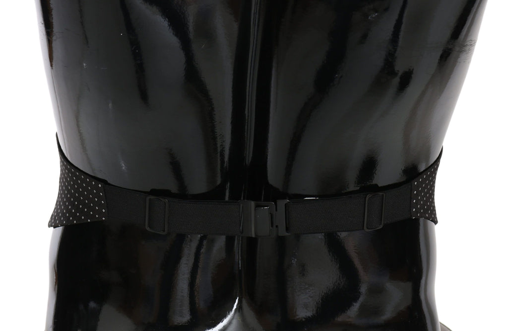 Dolce & Gabbana Black Dotted Waist Belt Silk Cummerbund