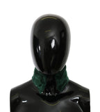 Dolce & Gabbana Green Fur Neck Collar Wrap Lambskin Scarf