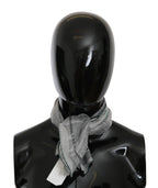 Costume National Gray Silk Shawl Foulard Wrap Scarf