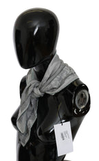 Costume National Gray Silk Shawl Foulard Wrap Scarf
