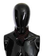 Costume National Black Orange 100% Silk Branded Scarf