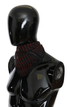 Costume National Black Orange 100% Silk Branded Scarf