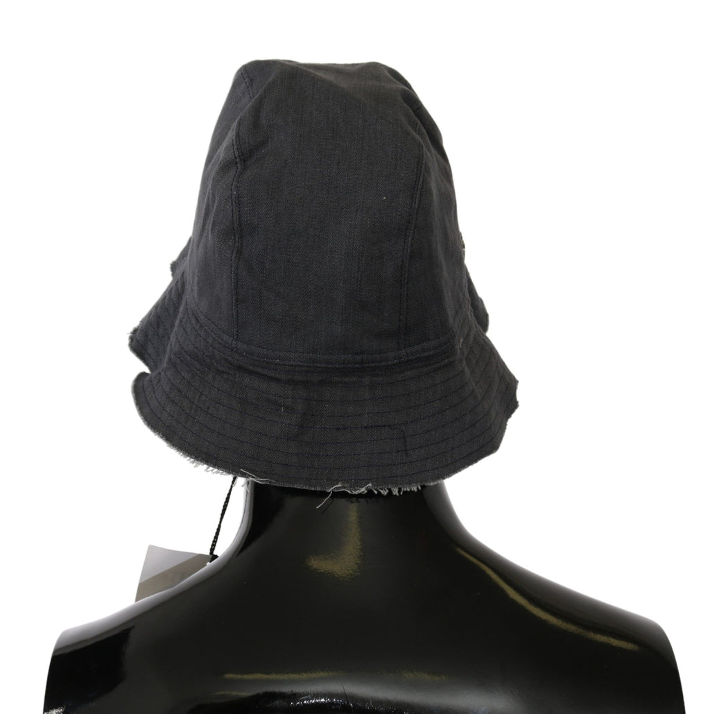 Costume National Black Washed Wide Brim Outdoor Bucket Hat