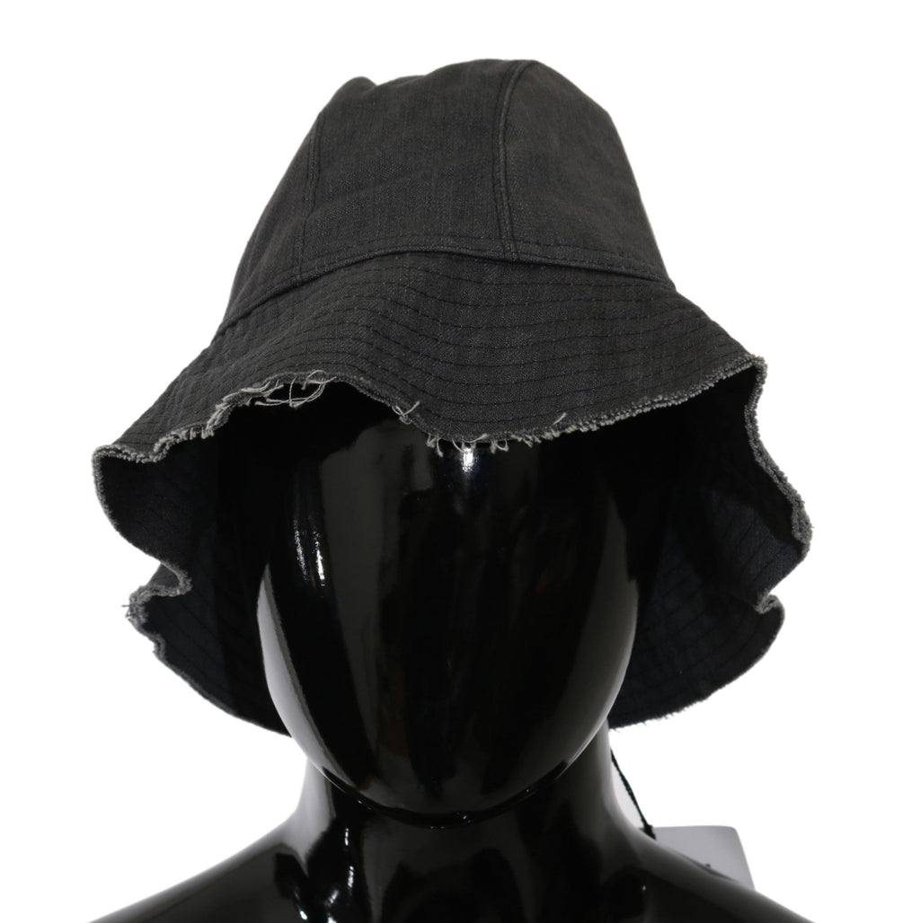 Costume National Black Washed Wide Brim Outdoor Bucket Hat