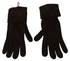 Costume National Brown Wool Knitted One Size Wrist Length Gloves
