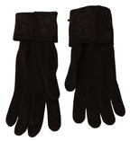 Costume National Brown Wool Knitted One Size Wrist Length Gloves