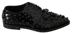 Dolce & Gabbana Black Leather Crystals Dress Broque Shoes