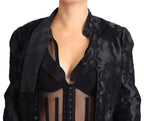 Dolce & Gabbana Black Lace Sheer Corset Organza Silk Jacket
