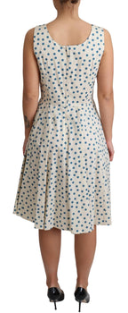 Dolce & Gabbana Beige Dotted Cotton A-Line Gown Dress