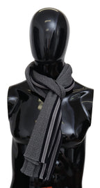 Missoni Gray Stripes Pattern 100% Wool Unisex Neck Wrap Scarf