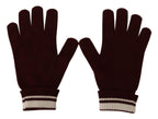 Dolce & Gabbana Red White D&G Logo Crown Cashmere Gloves