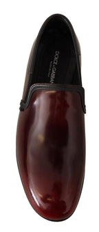 Dolce & Gabbana Bordeaux Patent Leather Dress Loafers Shoes
