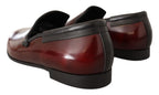 Dolce & Gabbana Bordeaux Patent Leather Dress Loafers Shoes