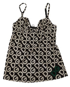 Dolce & Gabbana Black White Logo Print Camisole Top Underwear