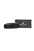 Frankie Morello Black Metallic Fiber Men's Sunglass