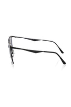 Frankie Morello Black Metallic Fiber Women Sunglass