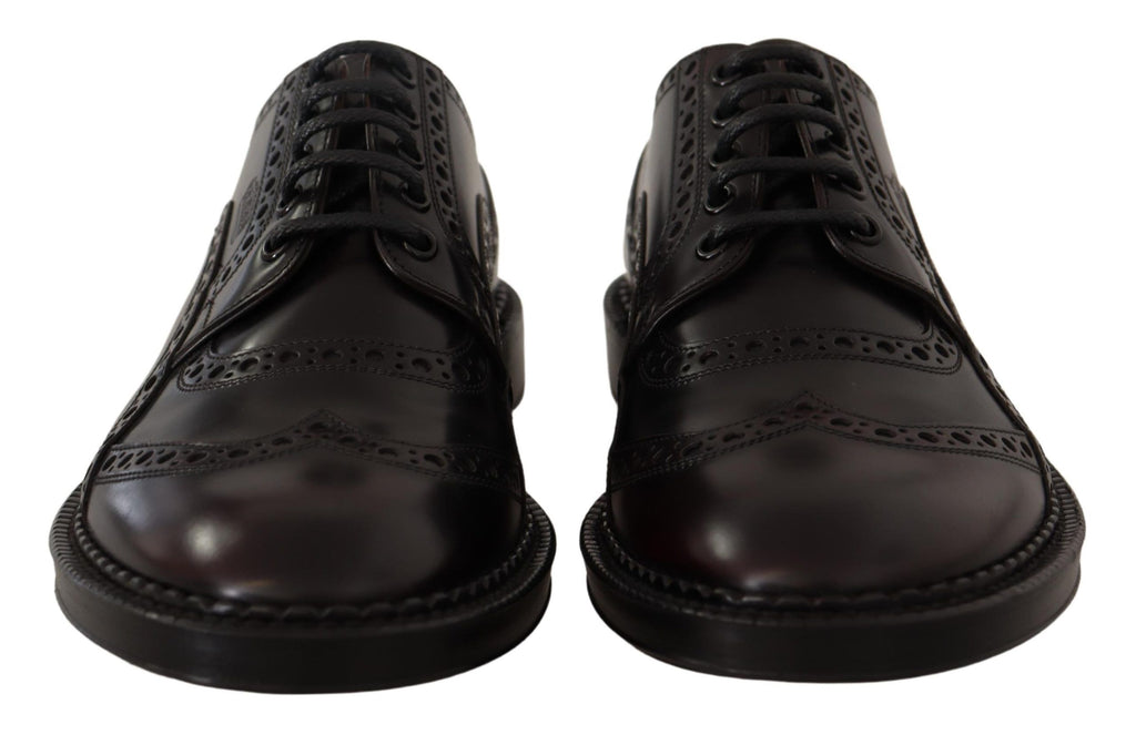 Dolce & Gabbana Purple Leather Oxford Wingtip Formal Shoes
