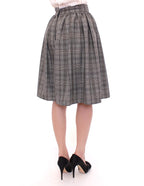 NOEMI ALEMÁN Gray Checkered Wool Shorts Skirt