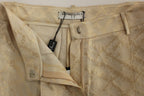 Zeyneptosun Beige Brocade Above Knee Shorts