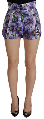 Dolce & Gabbana Purple Anemone High Waist Hot Pants Shorts