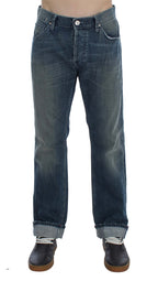 Acht Blue Wash Cotton Denim Regular Fit Jeans