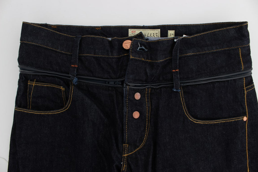 Acht Blue Cotton Regular Straight Fit Jeans