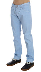 Acht Blue Cotton Stretch Low Waist Fit Jeans