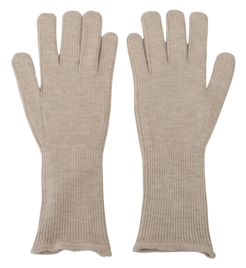 Dolce & Gabbana Ivory Cashmere Silk Hands Mitten Mens Gloves