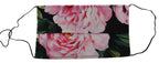 Dolce & Gabbana Black Floral Pleated Elastic Ear Strap Face Mask
