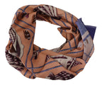 Dolce & Gabbana Blue Linen Seashell Pattern Mens Wrap Shawl Scarf