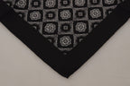 Dolce & Gabbana Black Geometric Patterned Square Handkerchief Scarf