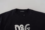 Dolce & Gabbana Black D&G Fashion Round Neck Cotton T-shirt