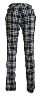 BENCIVENGA Black Checkered Cotton Men Casual Pants