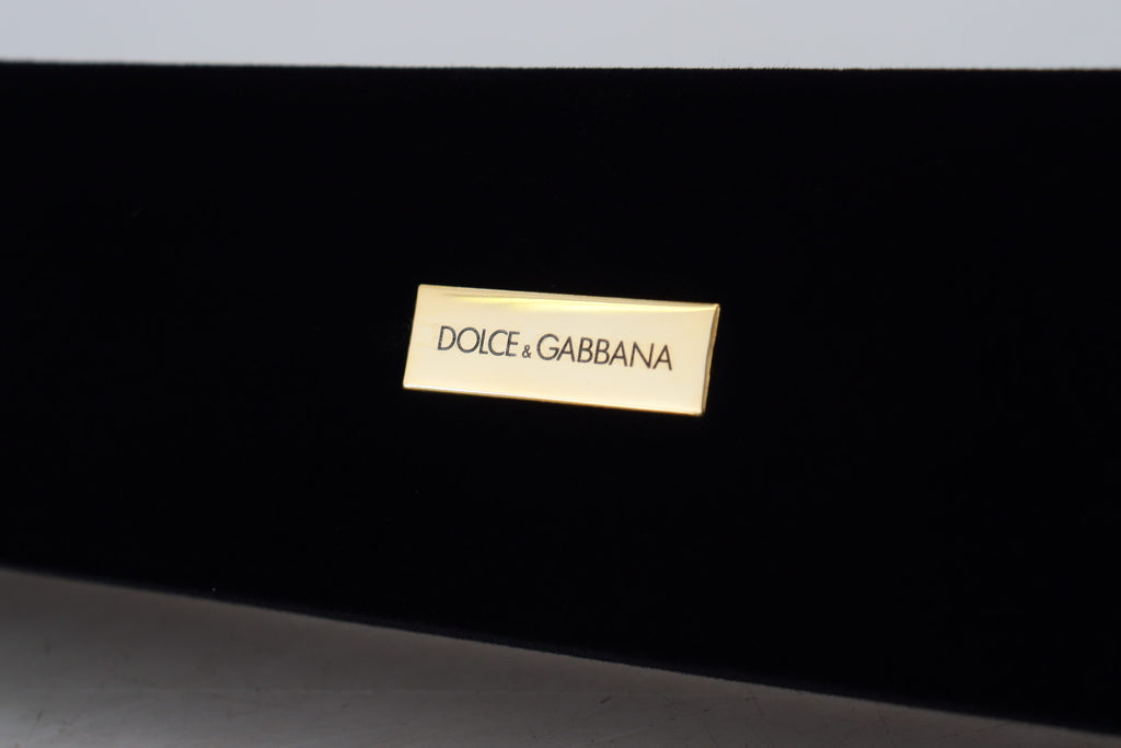 Dolce & Gabbana Black Velvet Logo Plaque Storage Bracelet Jewelry Box