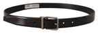 Dolce & Gabbana Black Leather Vernice Metal Buckle Belt