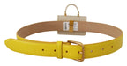 Dolce & Gabbana Yellow Leather Devotion Heart Micro Bag Headphones Belt