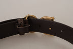 Dolce & Gabbana Brown Amore Animal Print Exotic Leather Logo Buckle Belt