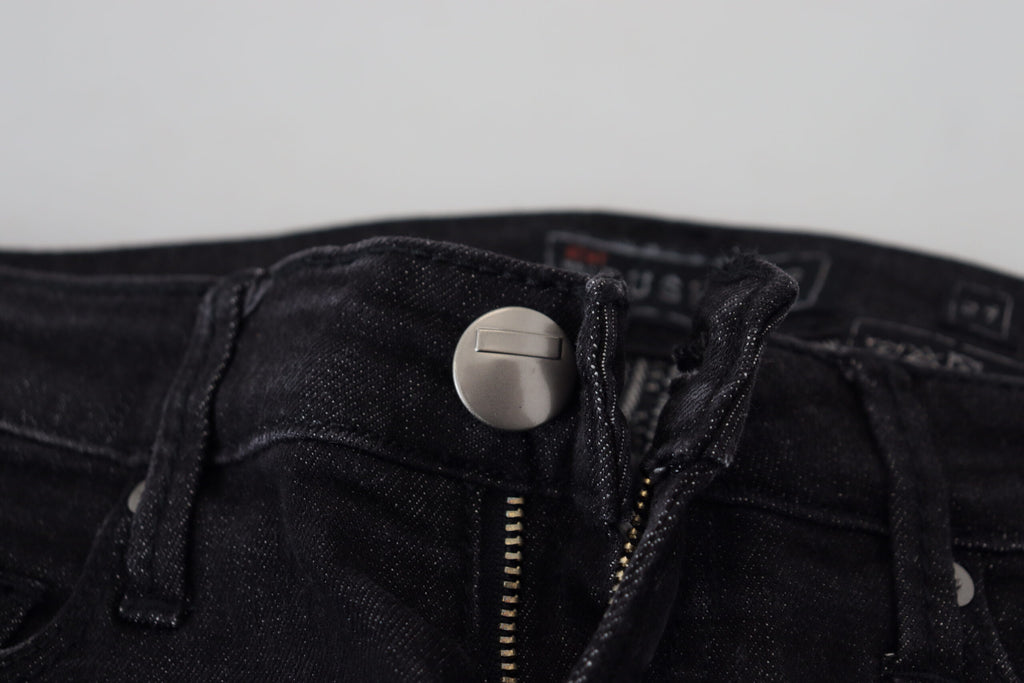 Acht Black Cotton Slim Fit Women Casual Denim Jeans