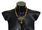 Dolce & Gabbana Gold Brass Crystal Logo Fruit Floral Statement Necklace