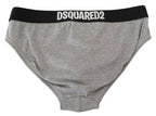 Dsquared² Gray DSURF Logo Cotton Stretch Men Brief Underwear