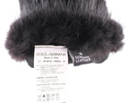 Dolce & Gabbana Black Beaver Fur Lambskin Leather Elbow Gloves