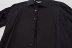 Dolce & Gabbana Black GOLD Cotton Collared Long Sleeve Shirt