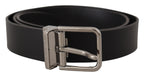 Dolce & Gabbana Black Casual Calf Leather Logo Metal Buckle Belt