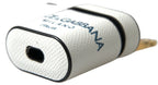 Dolce & Gabbana White Blue Calf Leather Logo Print Strap Airpods Case